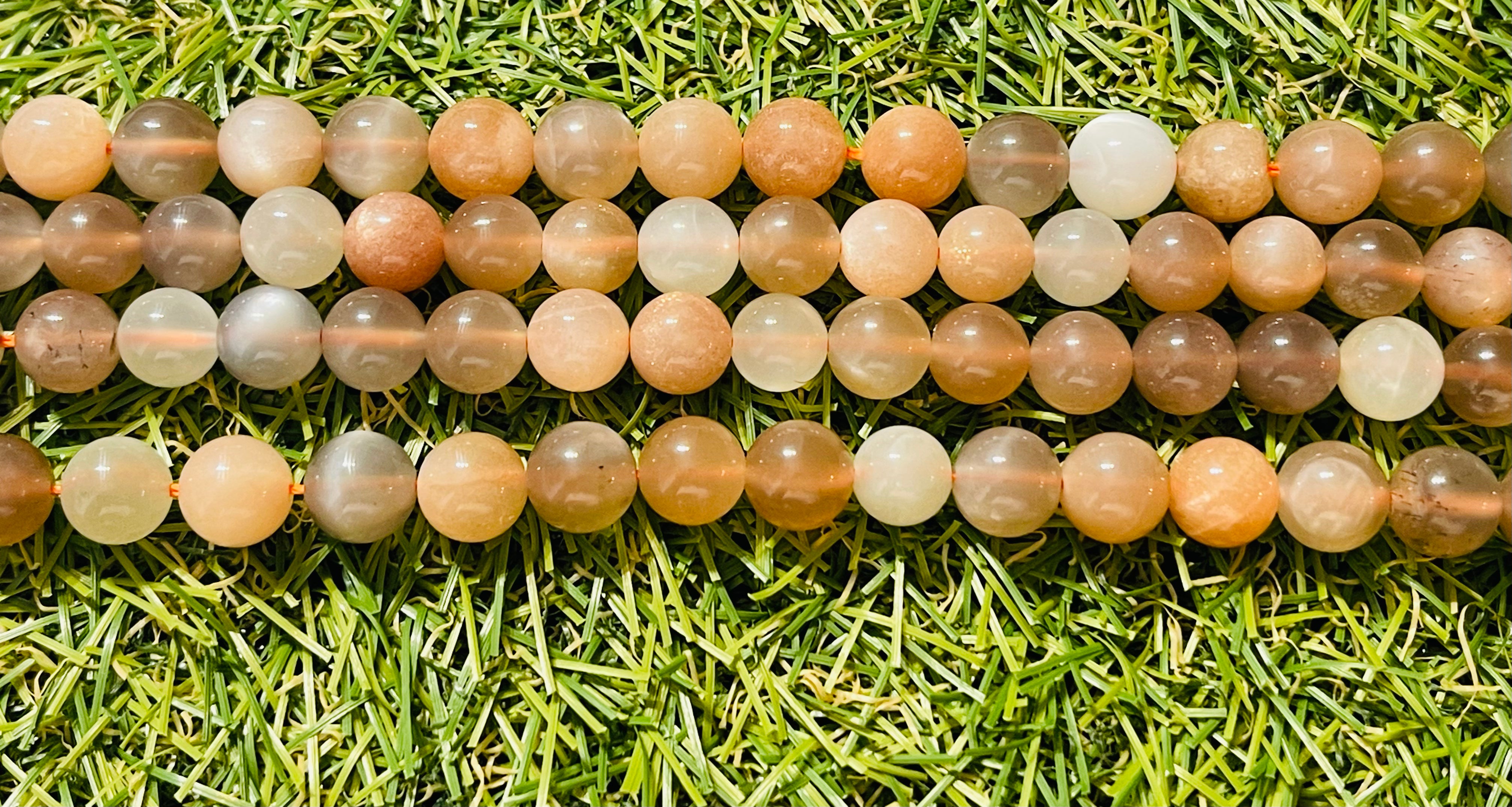 Perles naturelles en Pierre de Lune pêche de Tanzanie en 8 mm - les bijoux de Thea